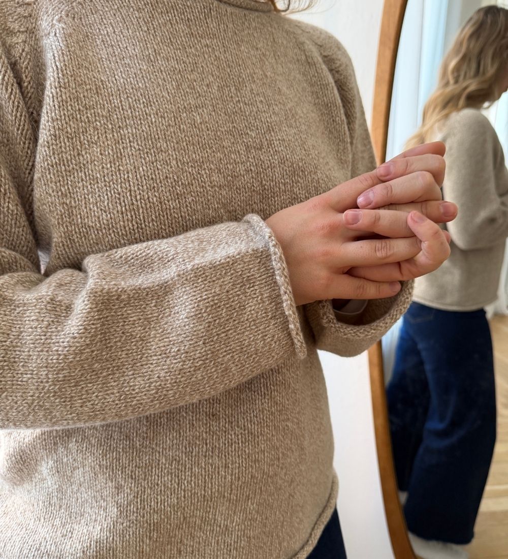 MILLA Sweter z wełny merynosa - beżowy