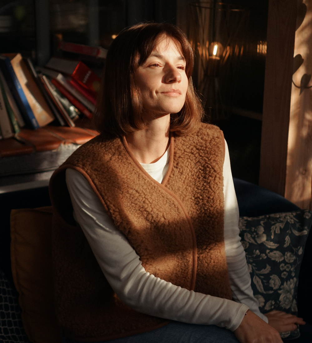 ULV Wełniana kamizelka merino - brązowa