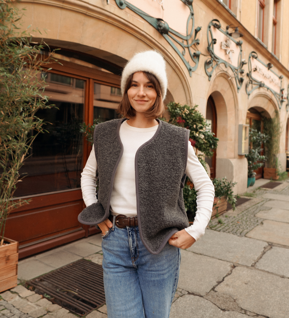 ULV Wełniana kamizelka merino - grafitowa