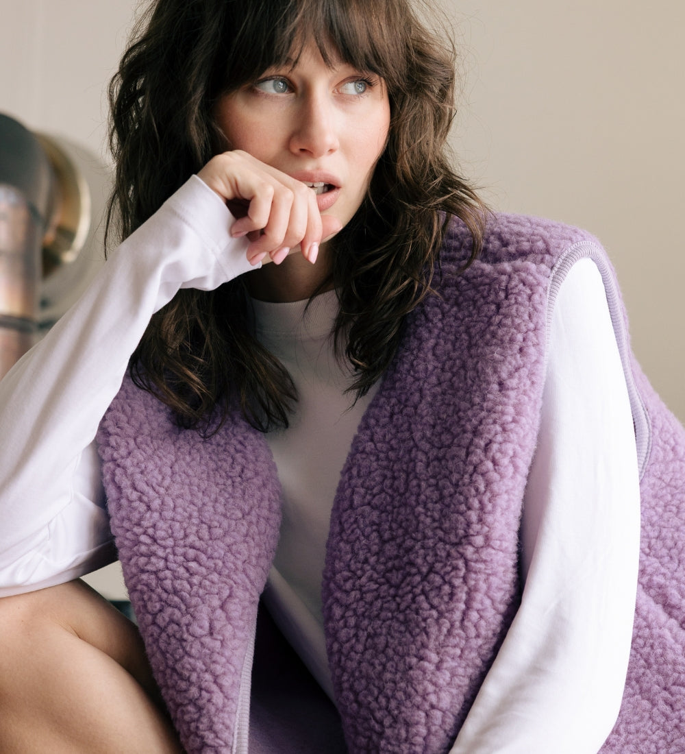 ULV Wełniana kamizelka merino - fiołkowa