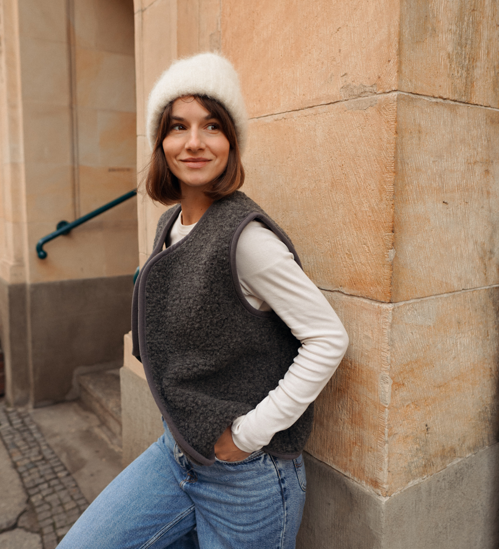 ULV Wełniana kamizelka merino - grafitowa