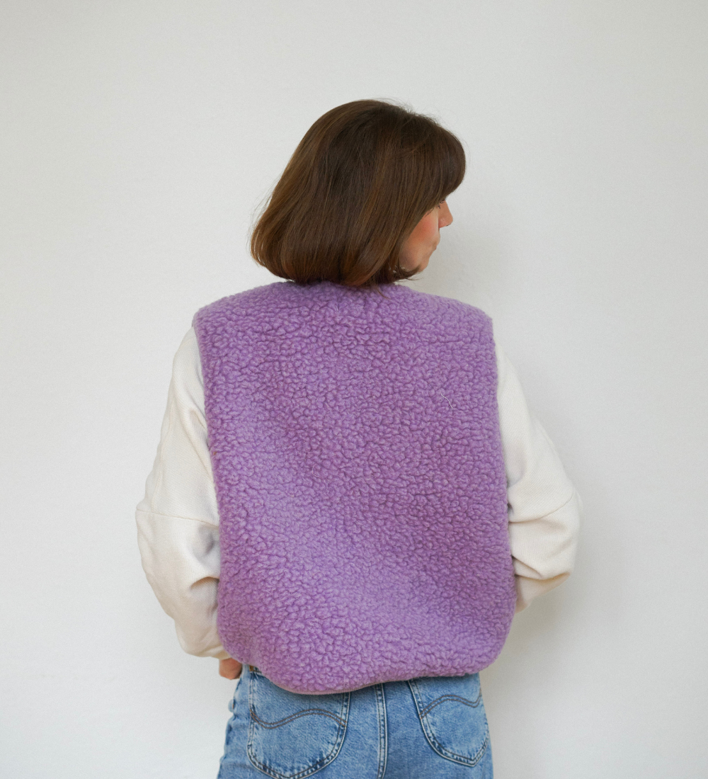 ULV Wełniana kamizelka merino - fiołkowa