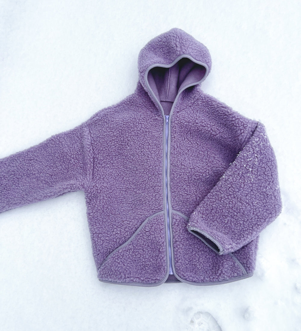 Miś Wełniana kurtka/bluza z kapturem - fiołkowy
