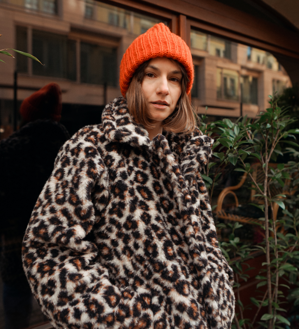 SOL Czapka z wełny i bawełny - pomarańczowa