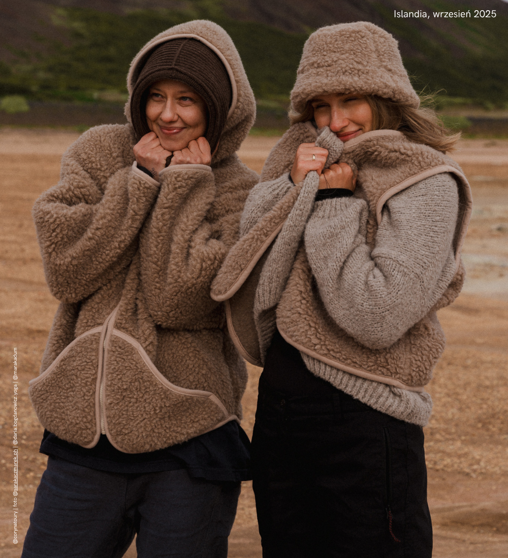 MIŚ Wełniana kurtka/bluza z kapturem - dębowa