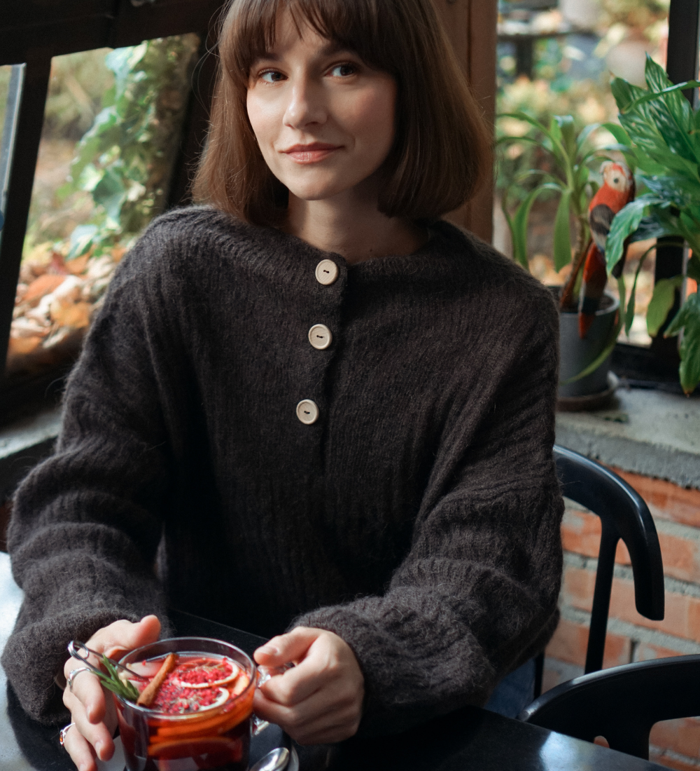 ISOLDE Lekki sweterek z wełny alpaki