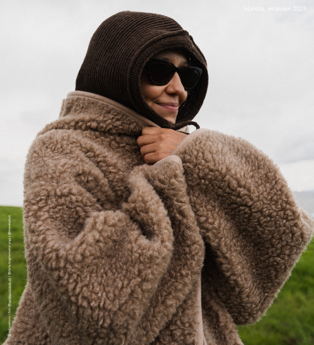 LIDIA Kominiarka z merynosa - brązowa