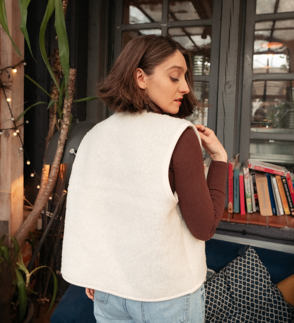 ULV Merino wool gilet - ecru