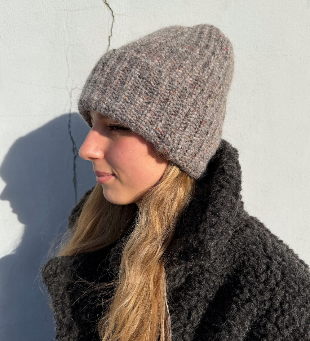 TOVA Melanżowa zimowa czapka z alpaką i jedwabiem