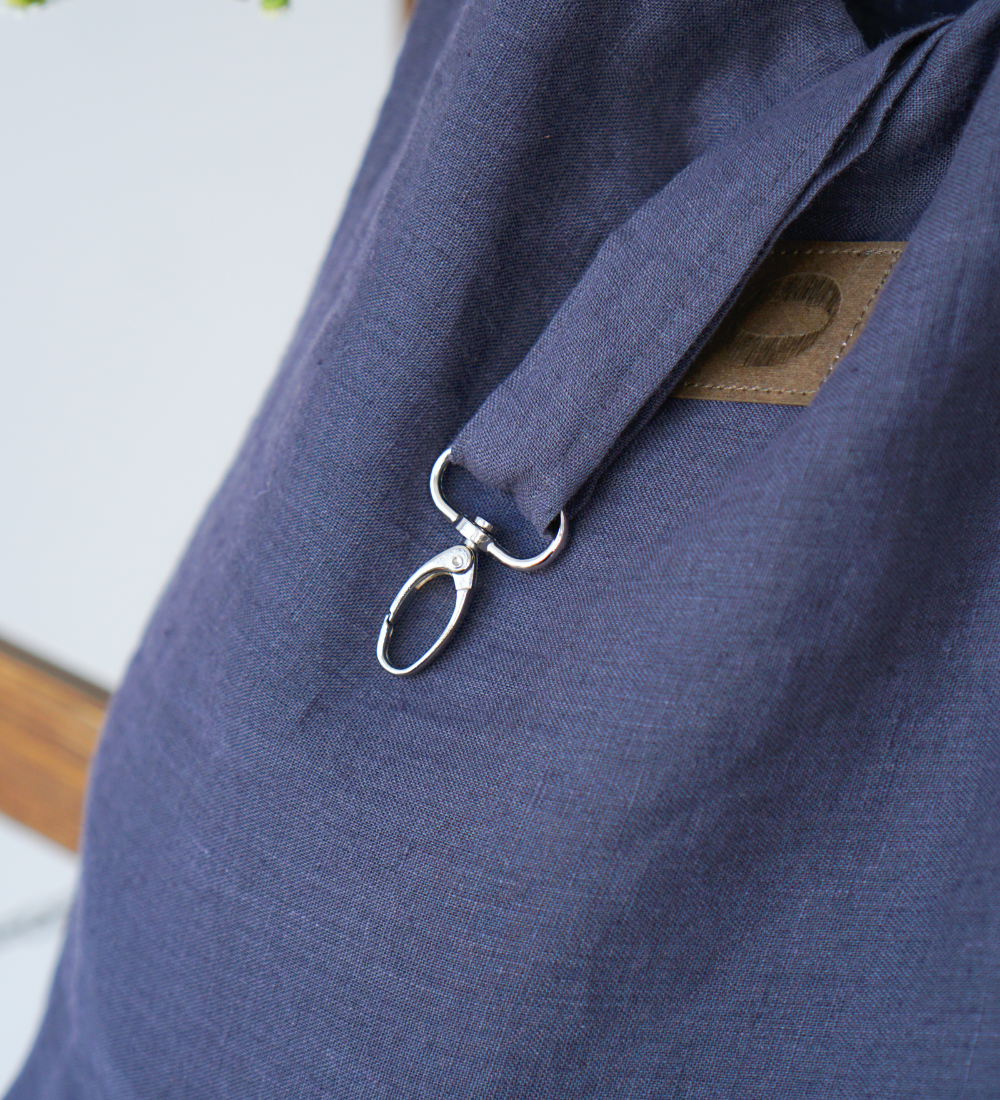 SWOJA Ulubiona torba z lnu, na ramię, na wszystko - nocny granat