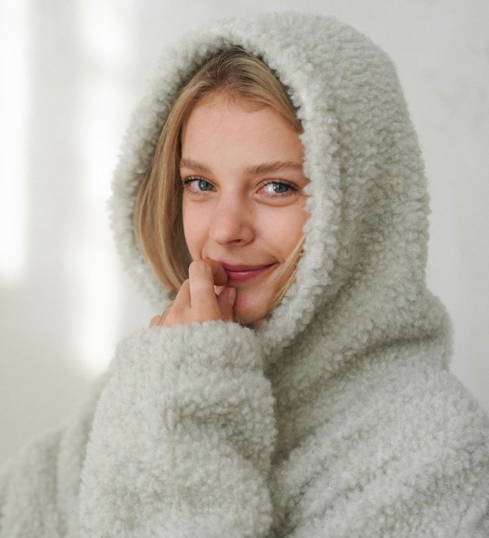 BOOM Wełniana bluza z kapturem merino - szara