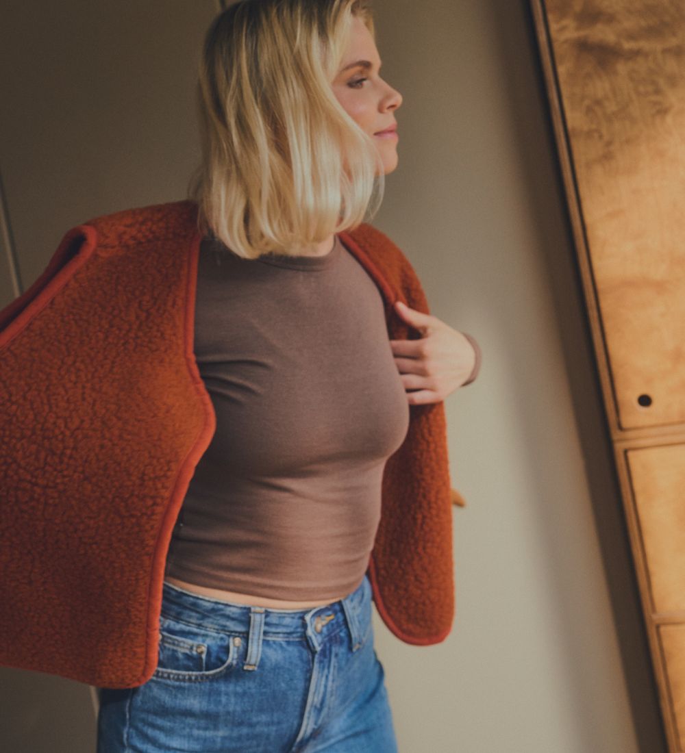 ULV Merino wool gilet - oak