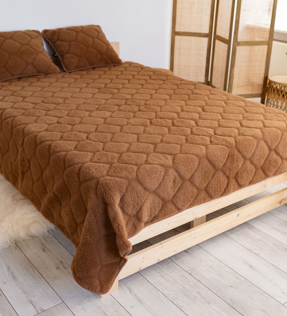 ULL Wełniana kołdra z merynosa i wielbłąda - brązowa