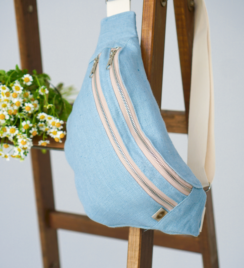 BLISKA Lniana nerka na ramię, zawsze przy Tobie - morska bryza