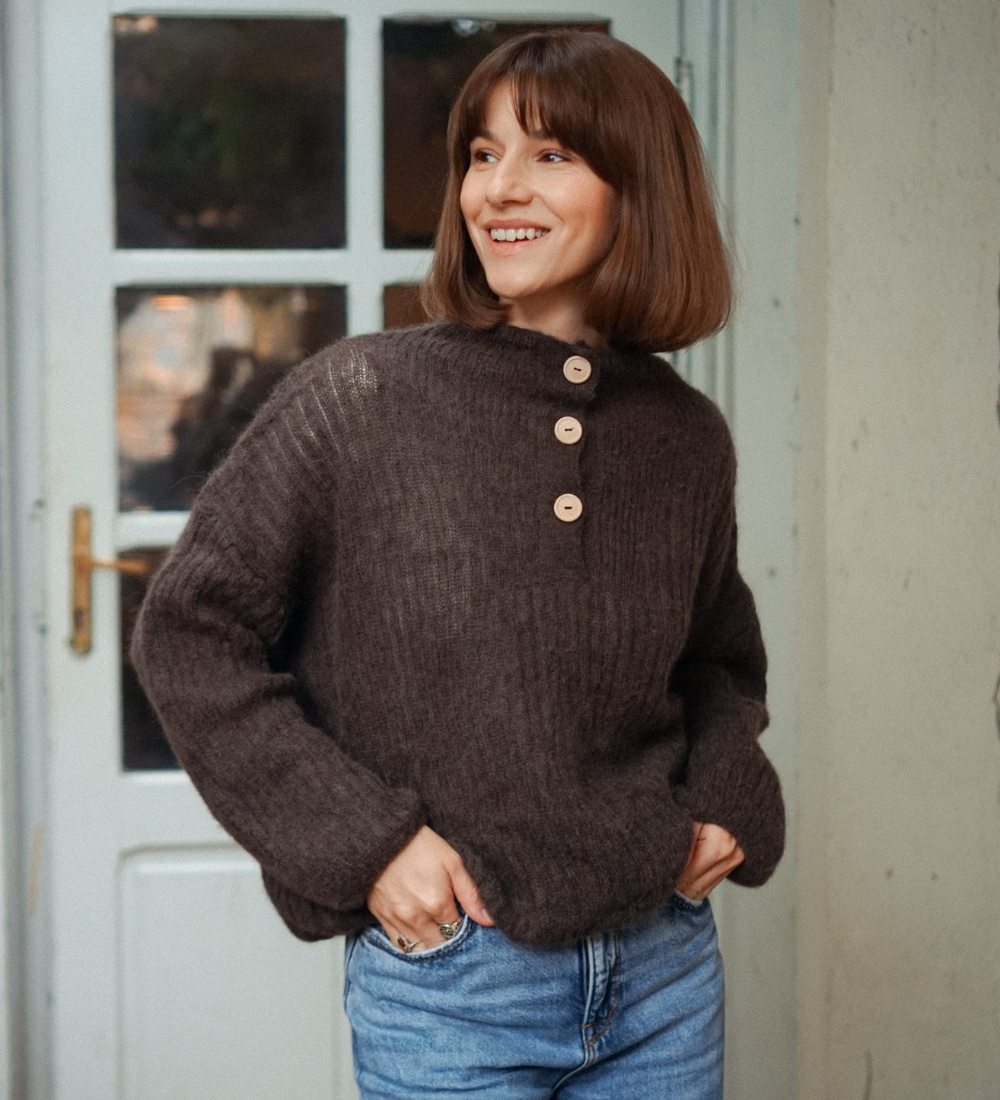 ISOLDE Lekki sweterek z wełny alpaki