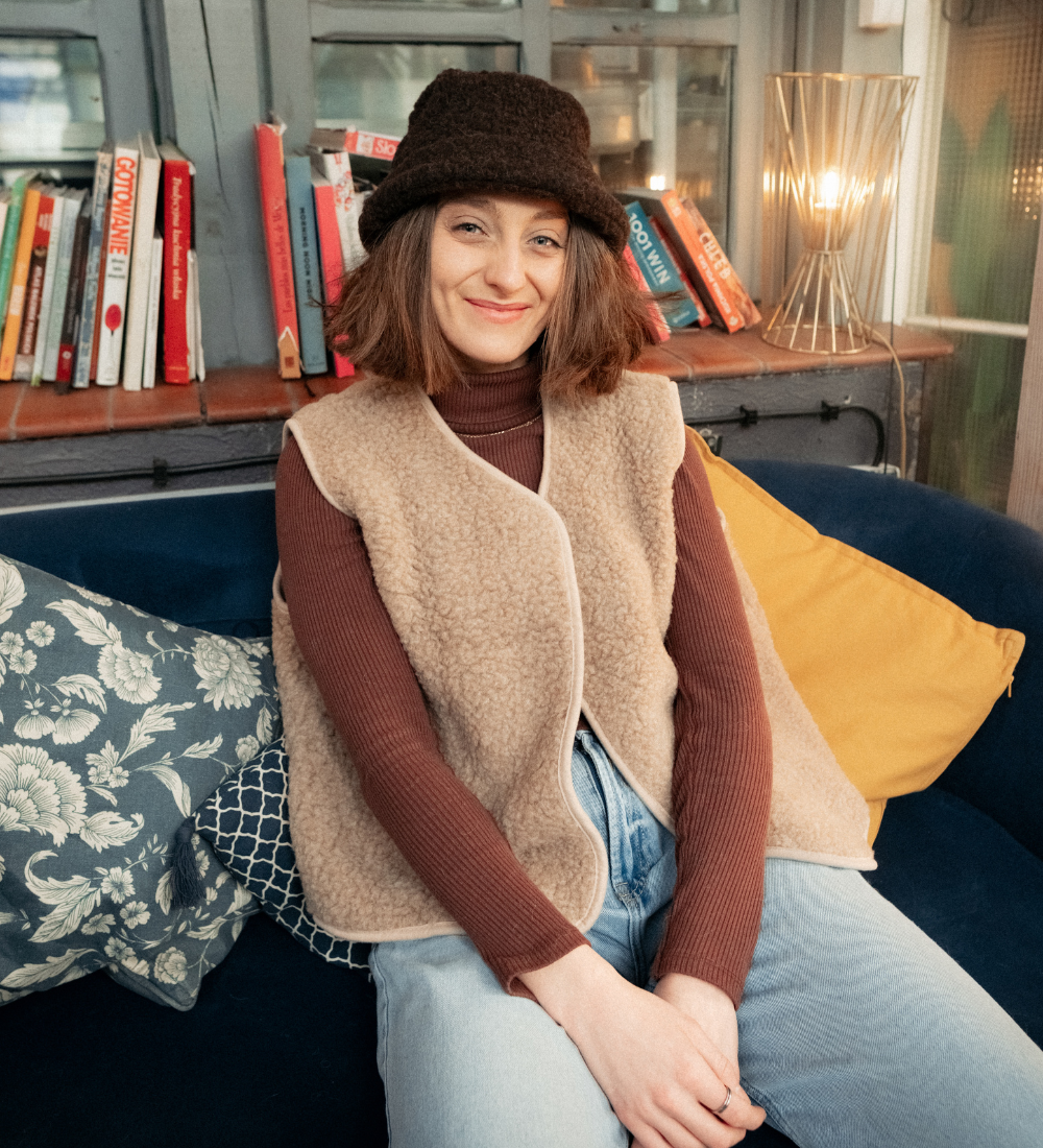 ULV Wełniana kamizelka merino - dębowa