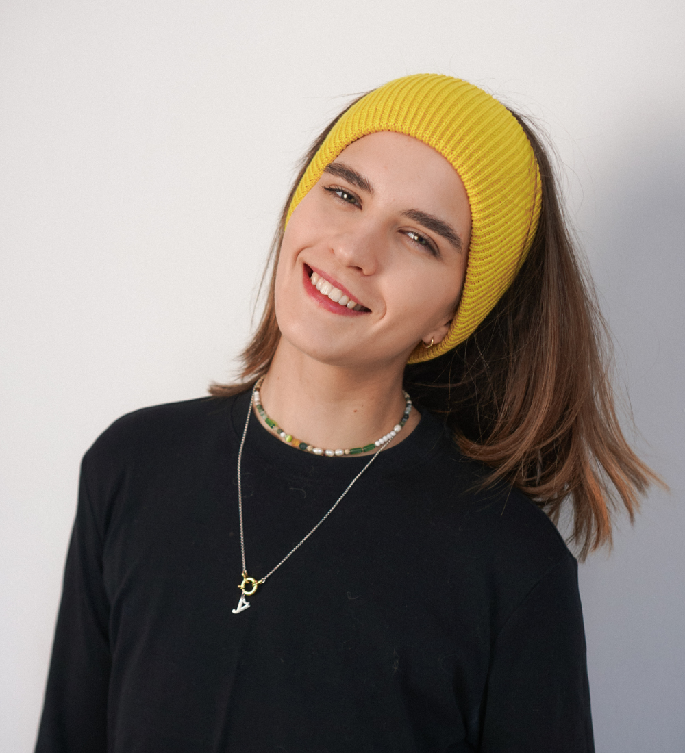 LYS Opaska z wełny merino - żółta