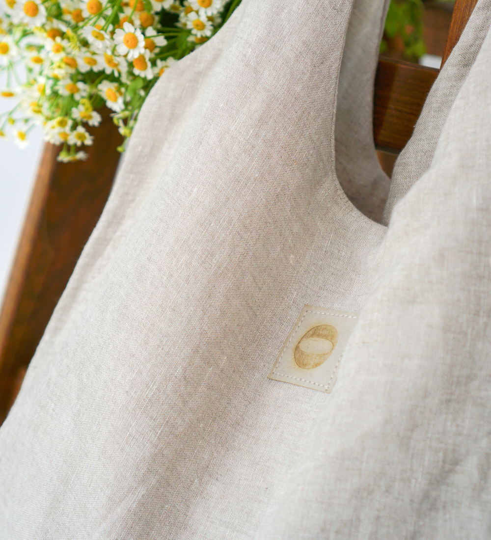 SWOJA Ulubiona torba z lnu, na ramię, na wszystko - piaskowa szarość