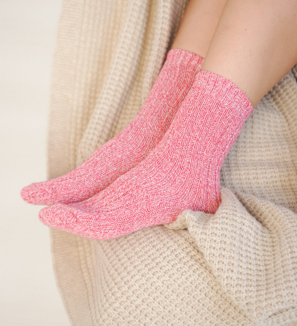 ALVA Wełniane skarpety - różowe