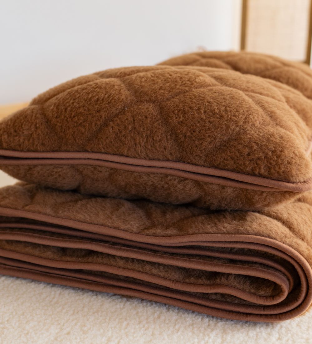 ULL Wełniana kołdra z merynosa i wielbłąda - brązowa