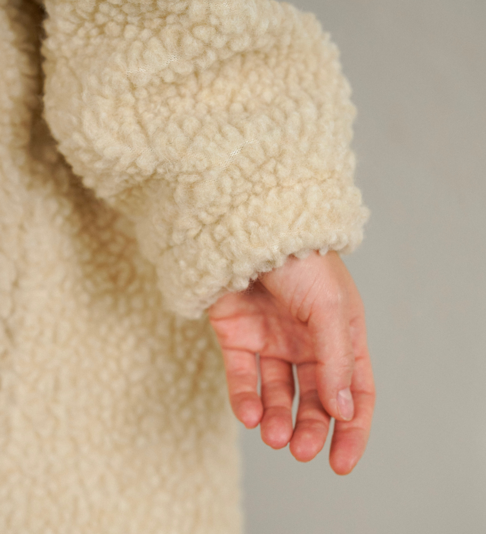 BOOM Wełniana bluza z kapturem merino - beżowa