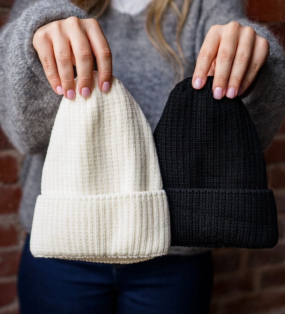 FELA Czapka merino typu beanie - ecru