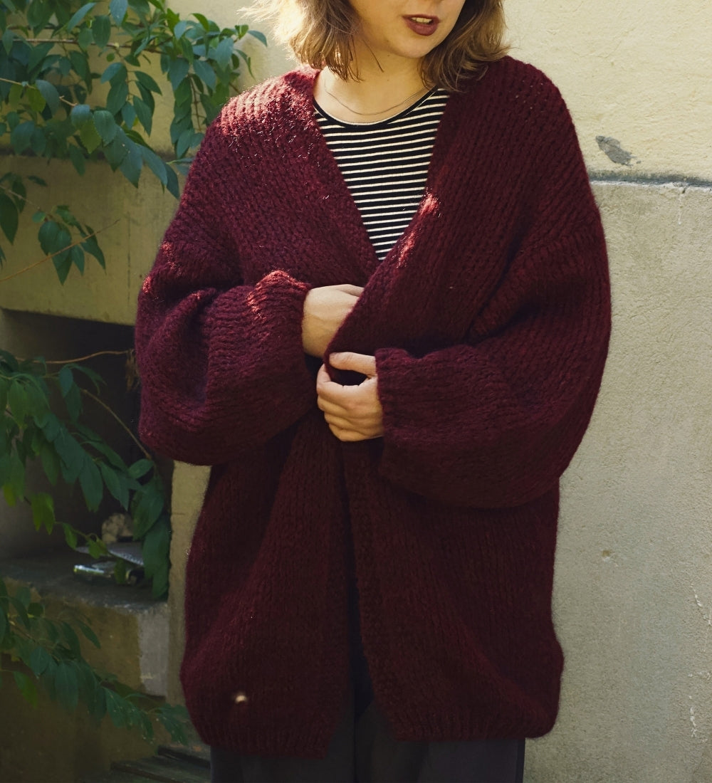 ROSA soft merino wool & mohair cardigan - beige