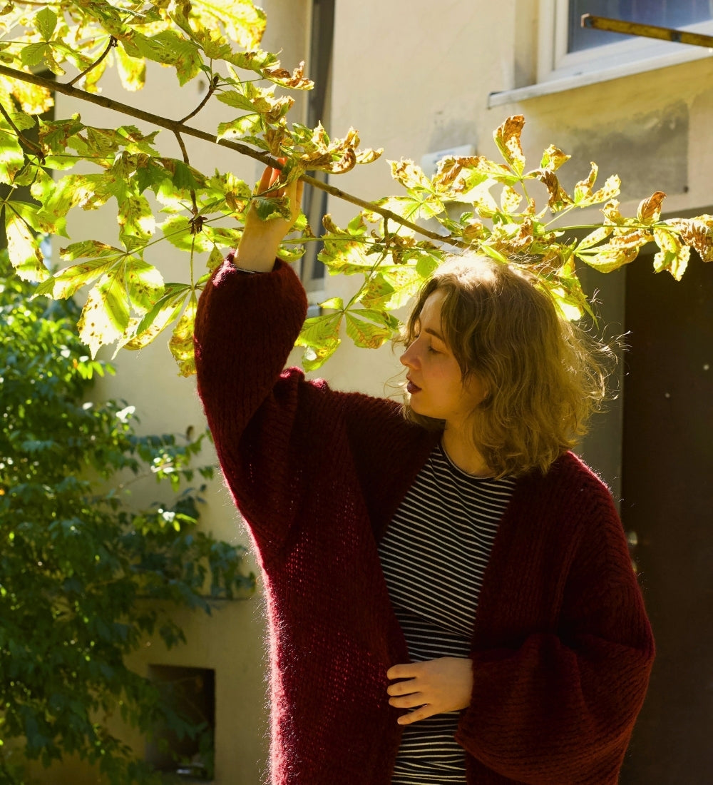 ROSA soft merino wool & mohair cardigan - beige