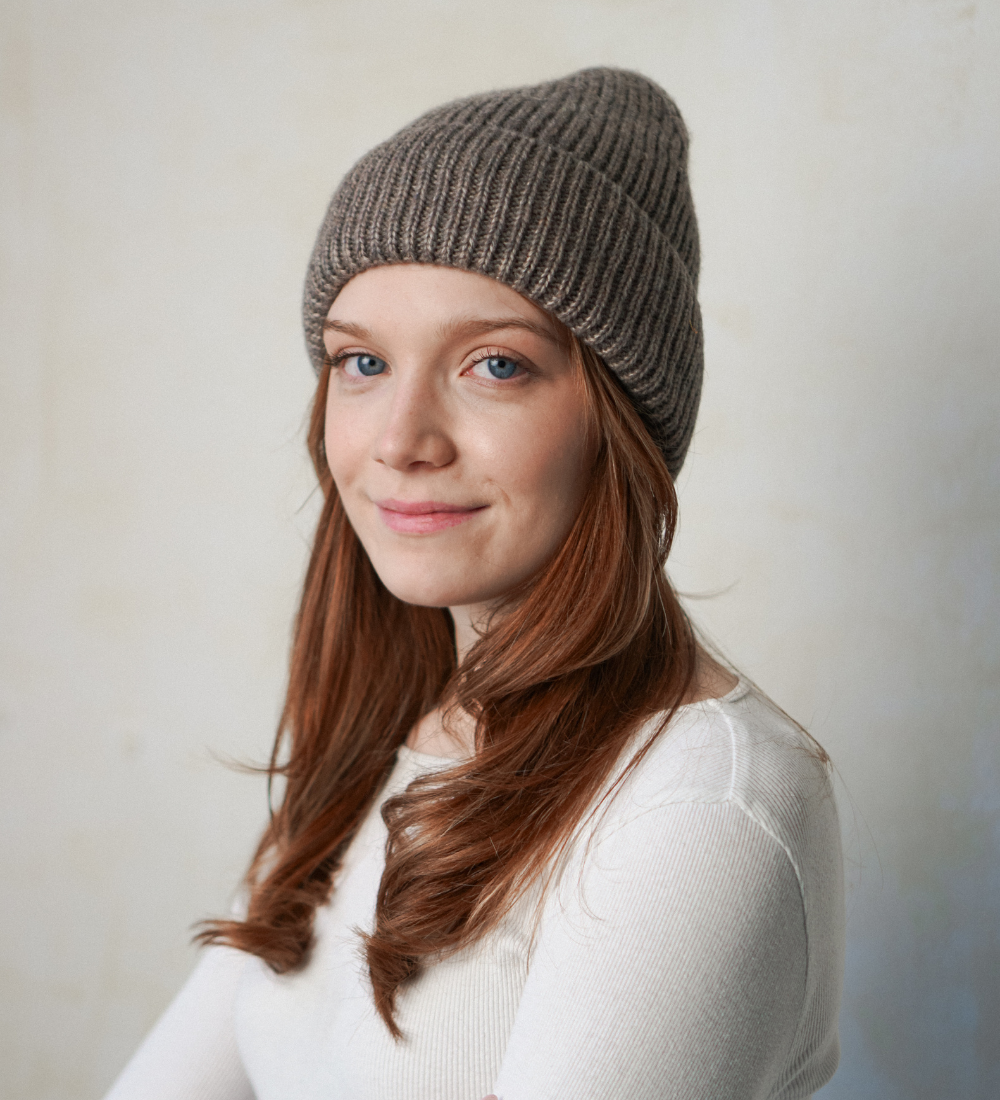 TINDRA Ciepła czapka z wełną - brązowa