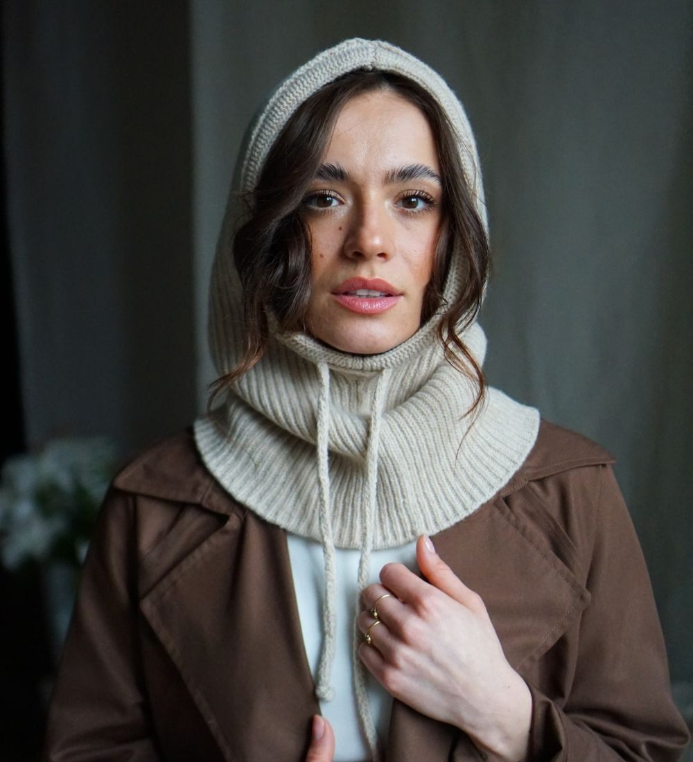 LIDIA Kominiarka z merynosa - beżowa