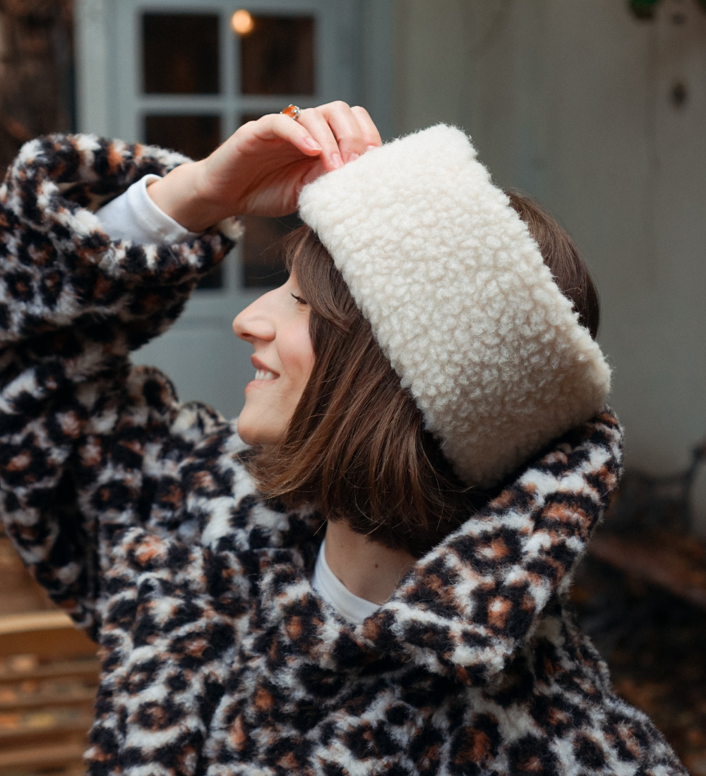 DAGGRY Opaska z wełny merynosa - beżowa