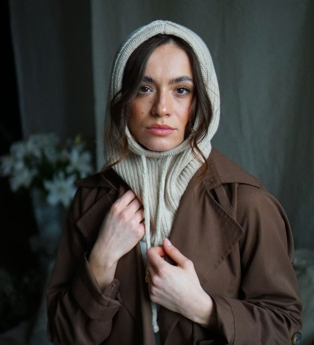LIDIA Kominiarka z merynosa - beżowa