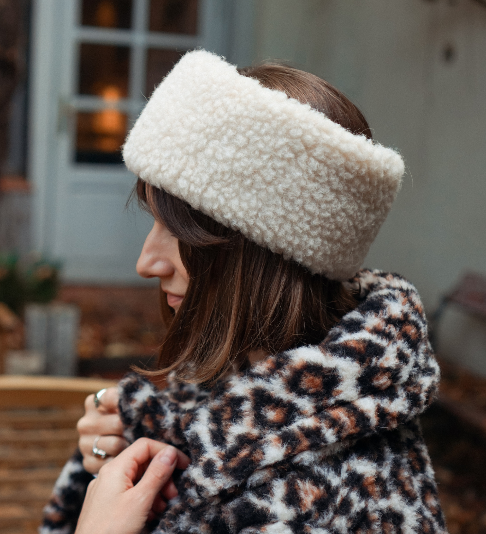 DAGGRY Opaska z wełny merynosa - beżowa