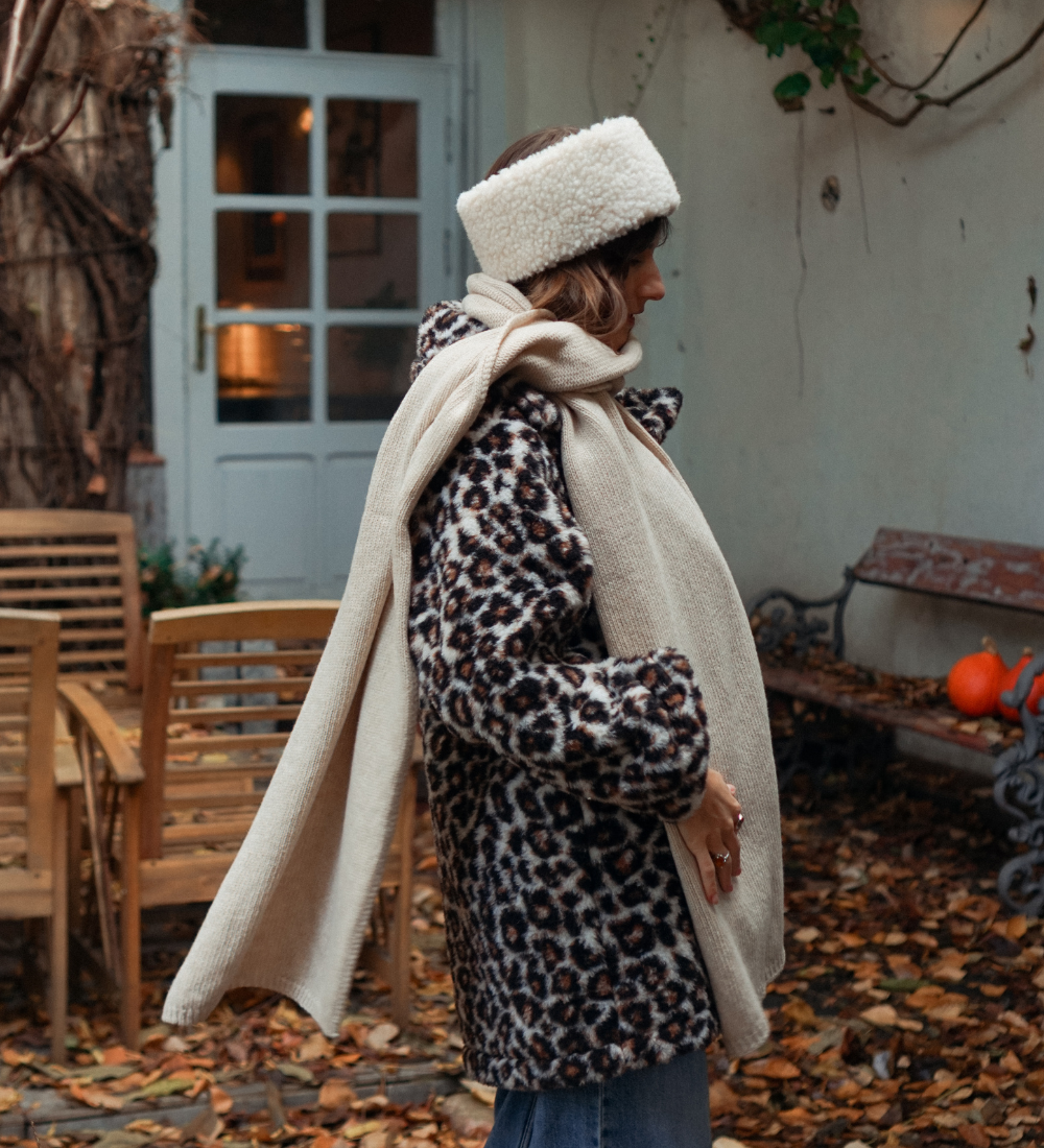 DAGGRY Opaska z wełny merynosa - beżowa