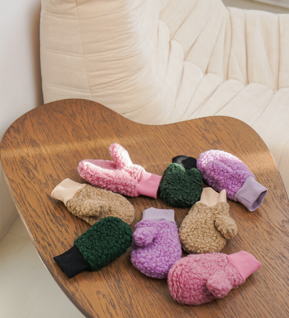 SNO Rękawiczki dziecięce z 100% wełny merino - dębowe