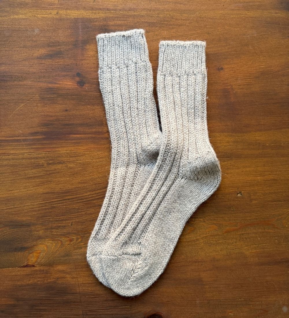 BJORN Skarpety wełniane z wełny alpaki i owczej - beżowe