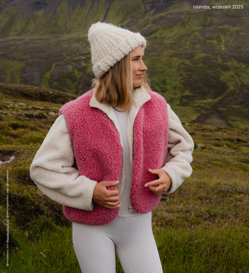 ULV Wełniana kamizelka merino - różowa