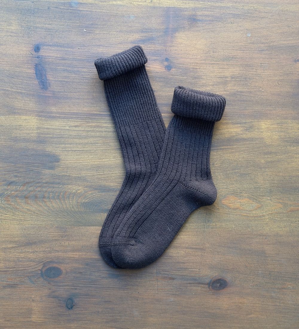 ERIK Skarpetki merynos bezuciskowe - czekoladowe