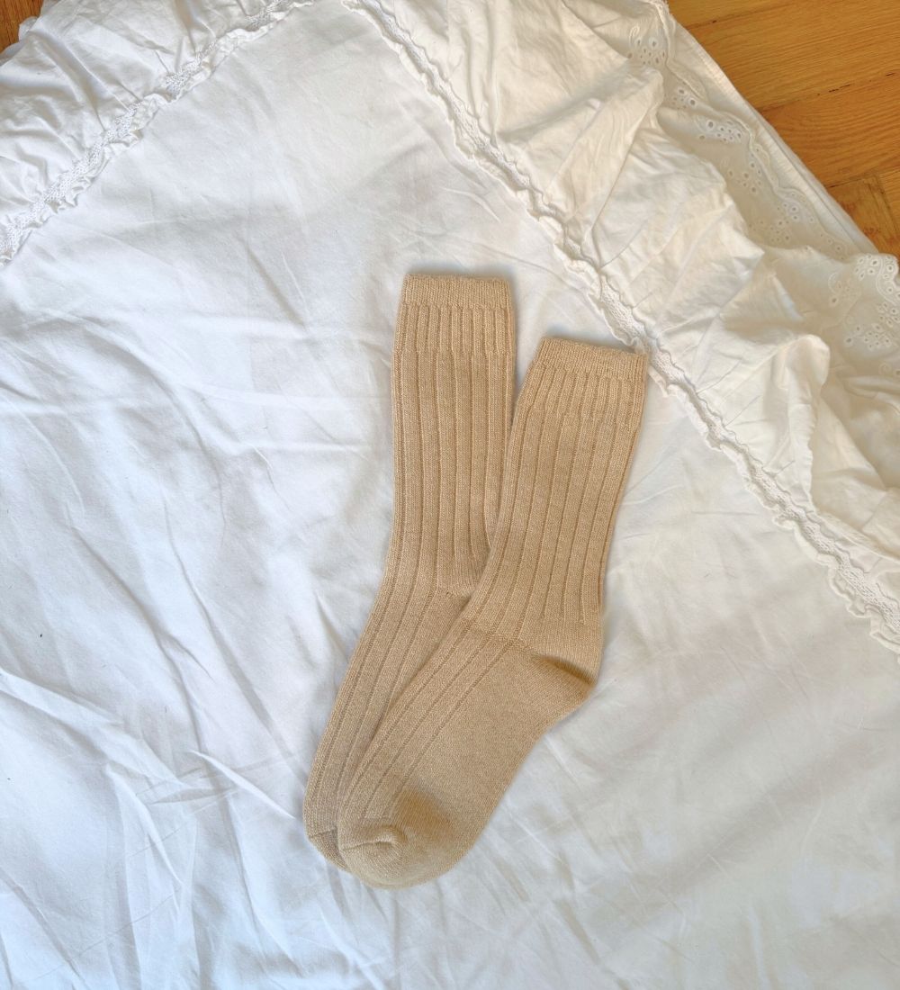 SVEN Skarpety z kaszmirem i merino- beżowe