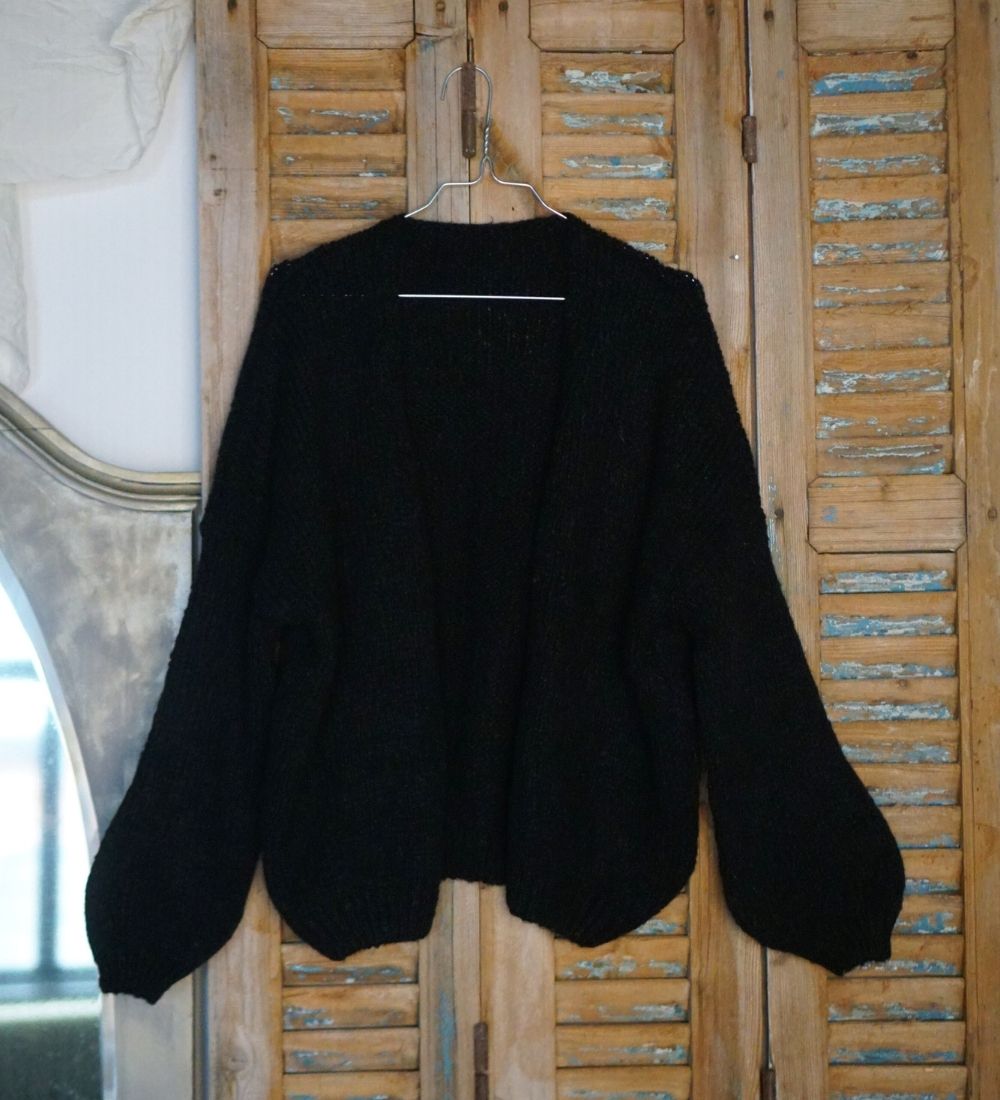 ASTRID Wełniany sweter damski z wełny i moheru - czarny