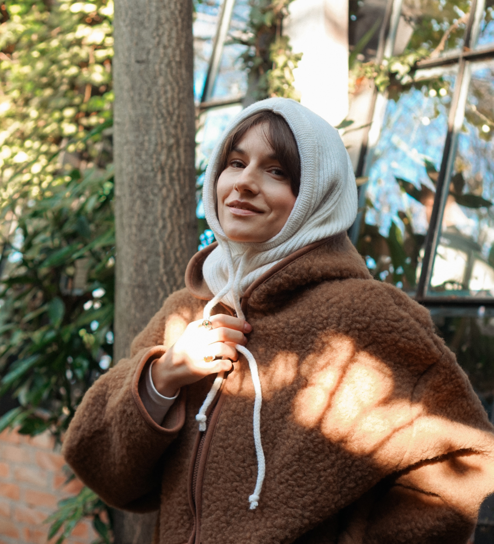 LIDIA Kominiarka z merynosa - ecru