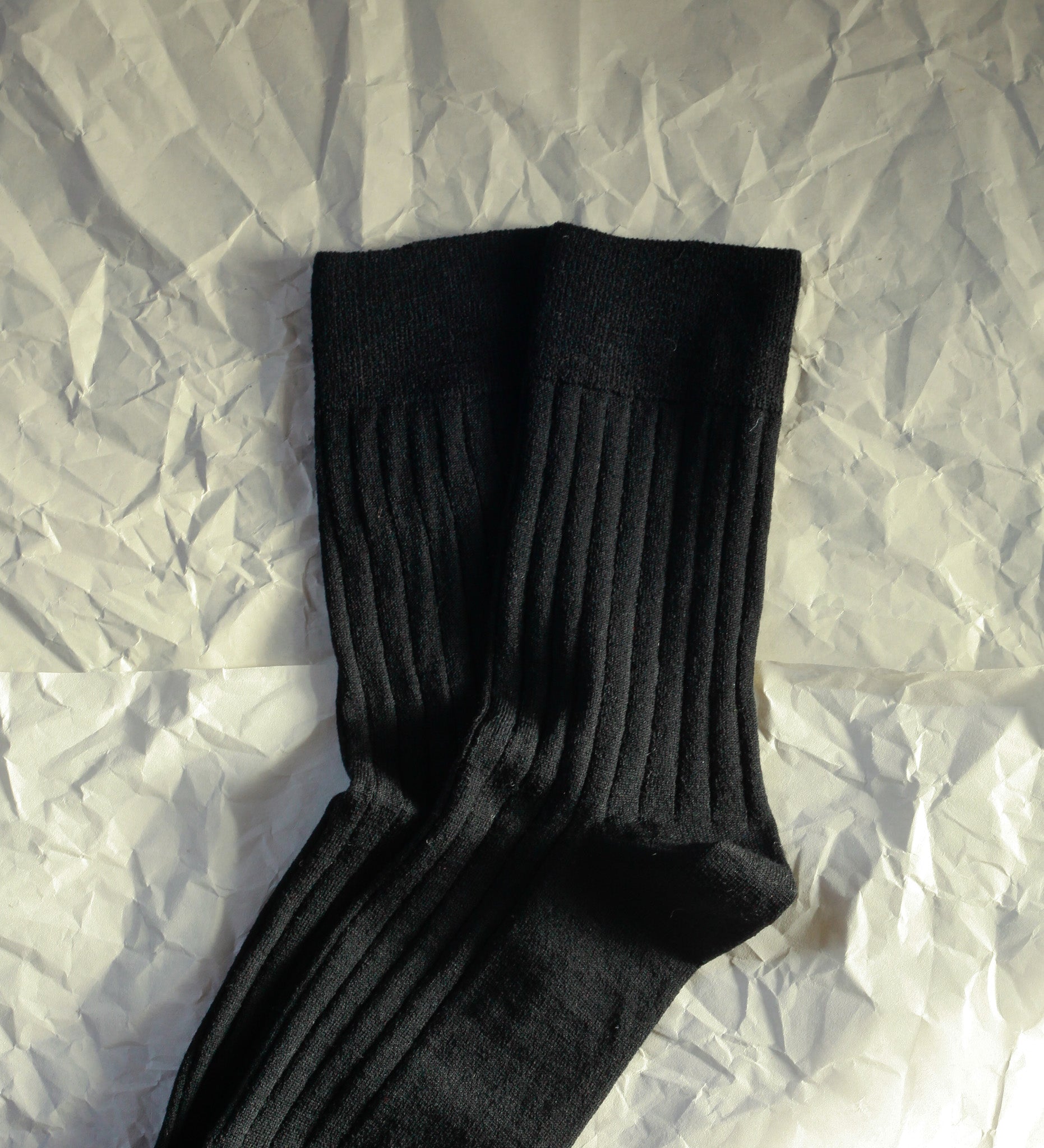 Wełniane wysokie skarpety merynos czarne