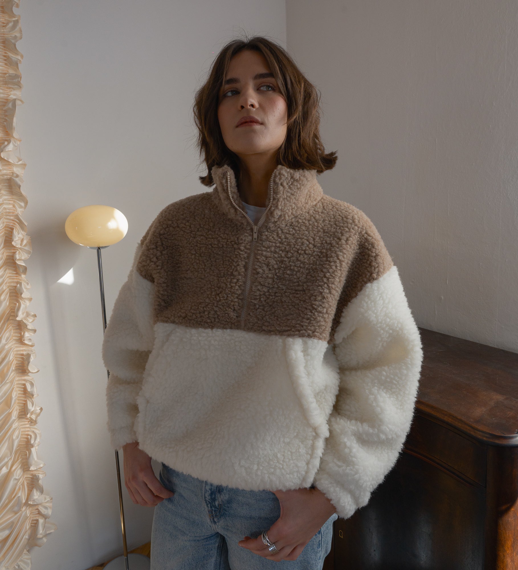 ESME Dwukolorowy polar z wełny merino