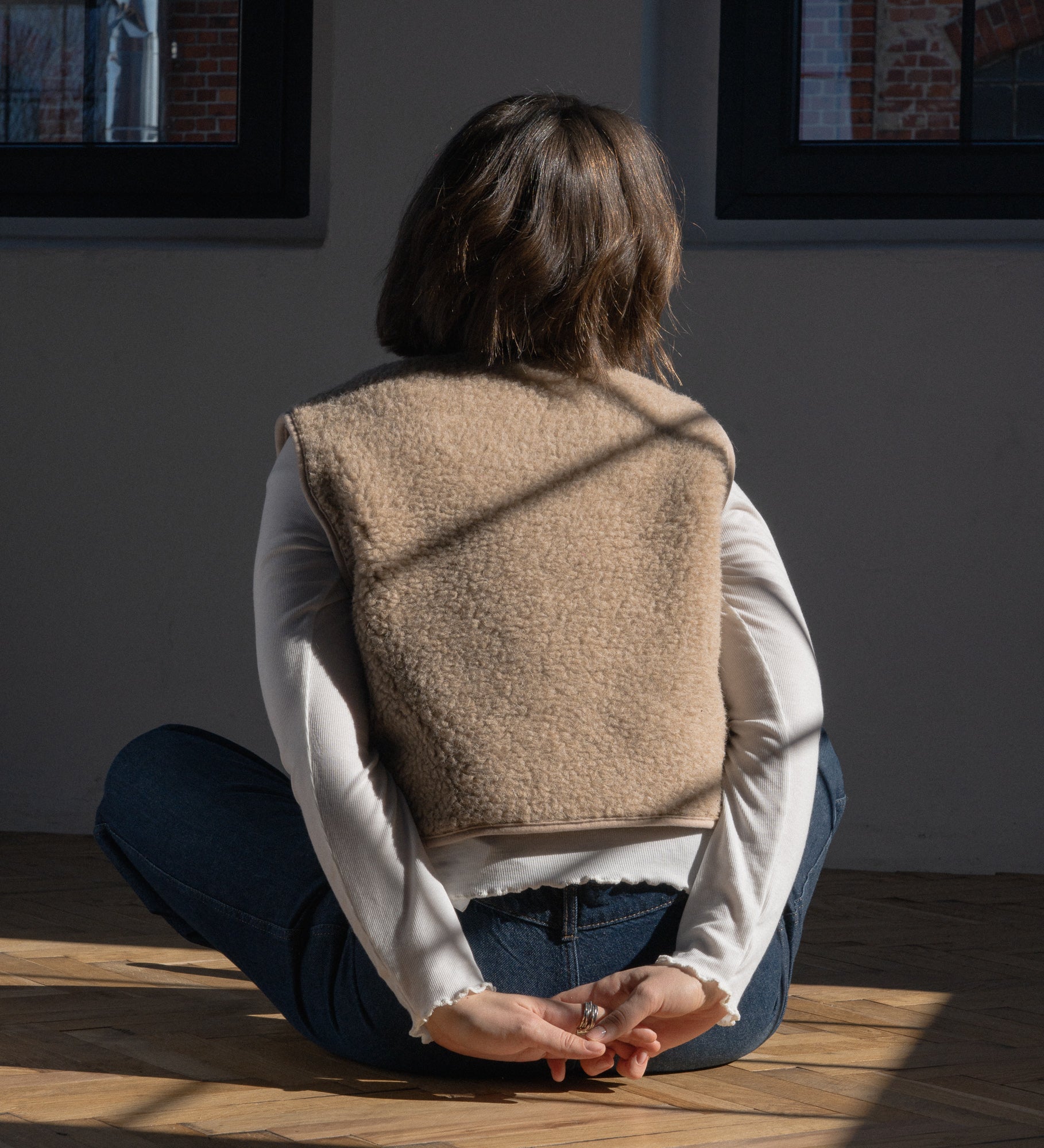 VILDE Wełniana kamizelka na zamek - dębowa