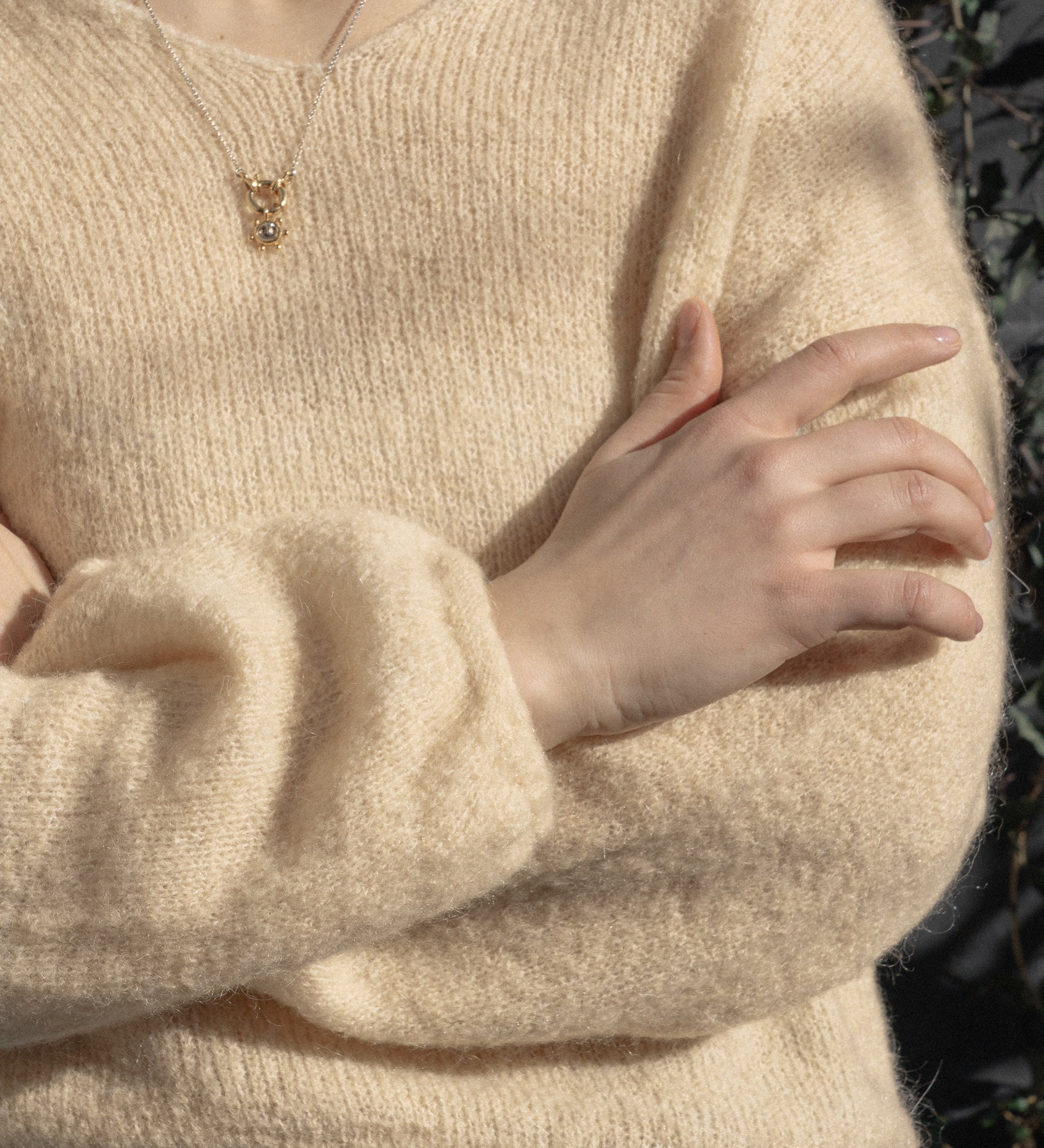 GEMMA Lightweight wool & mohair jumper - straw