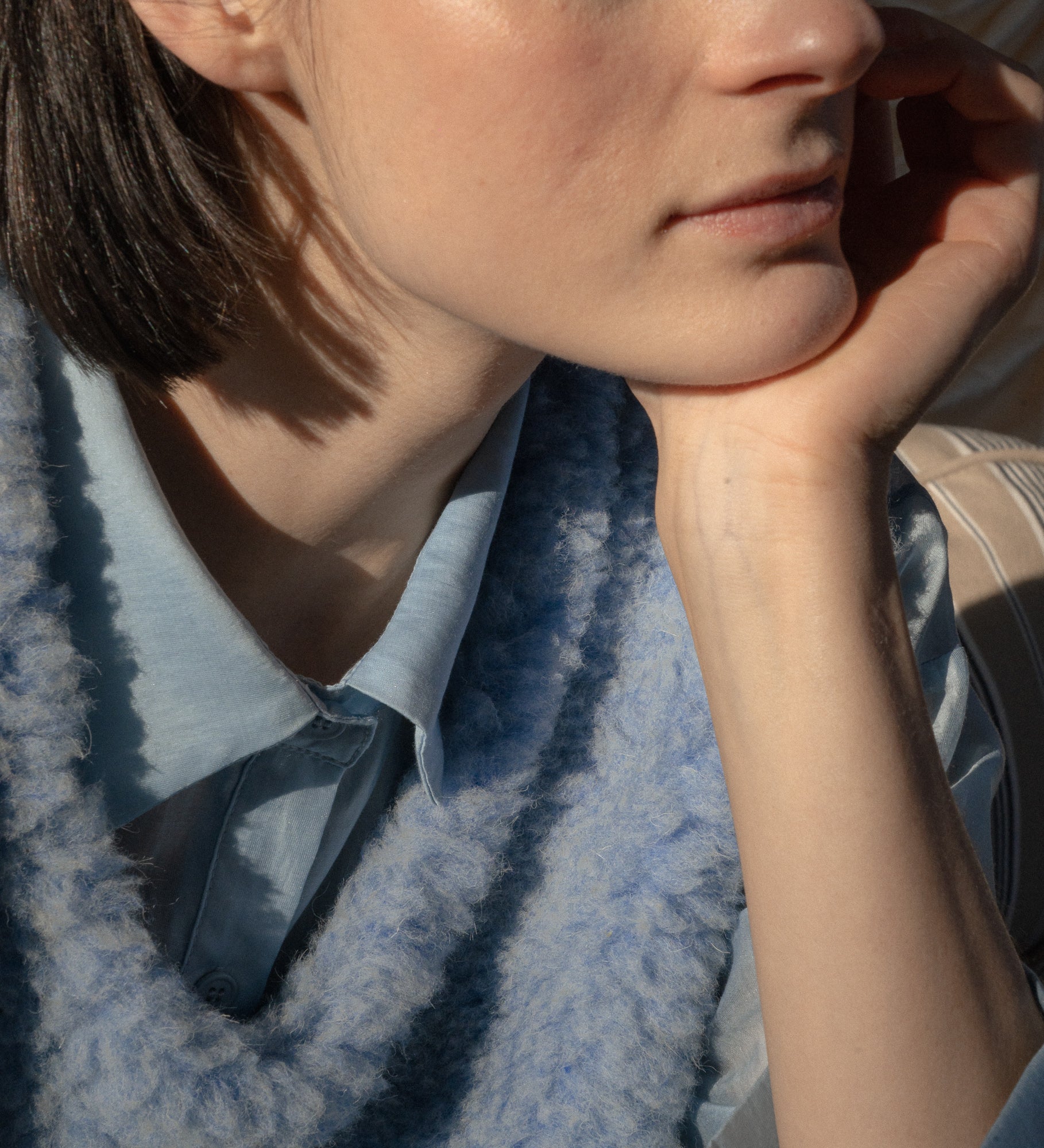RUNA Pull-on merino wool gilet - sky blue
