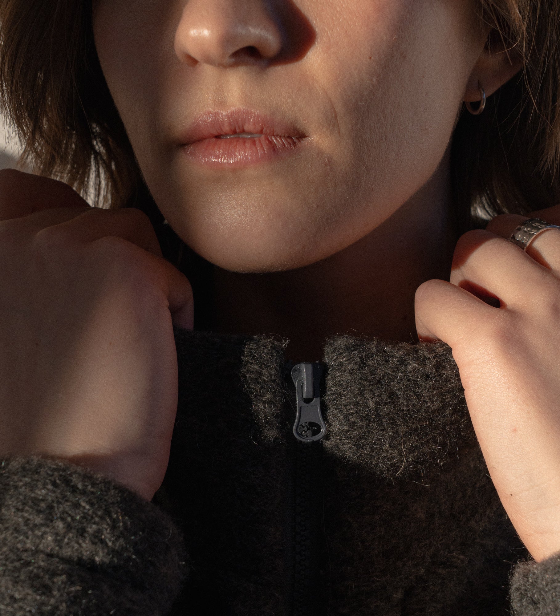 RIVIA Lightweight merino wool & cotton bomber jacket - graphite