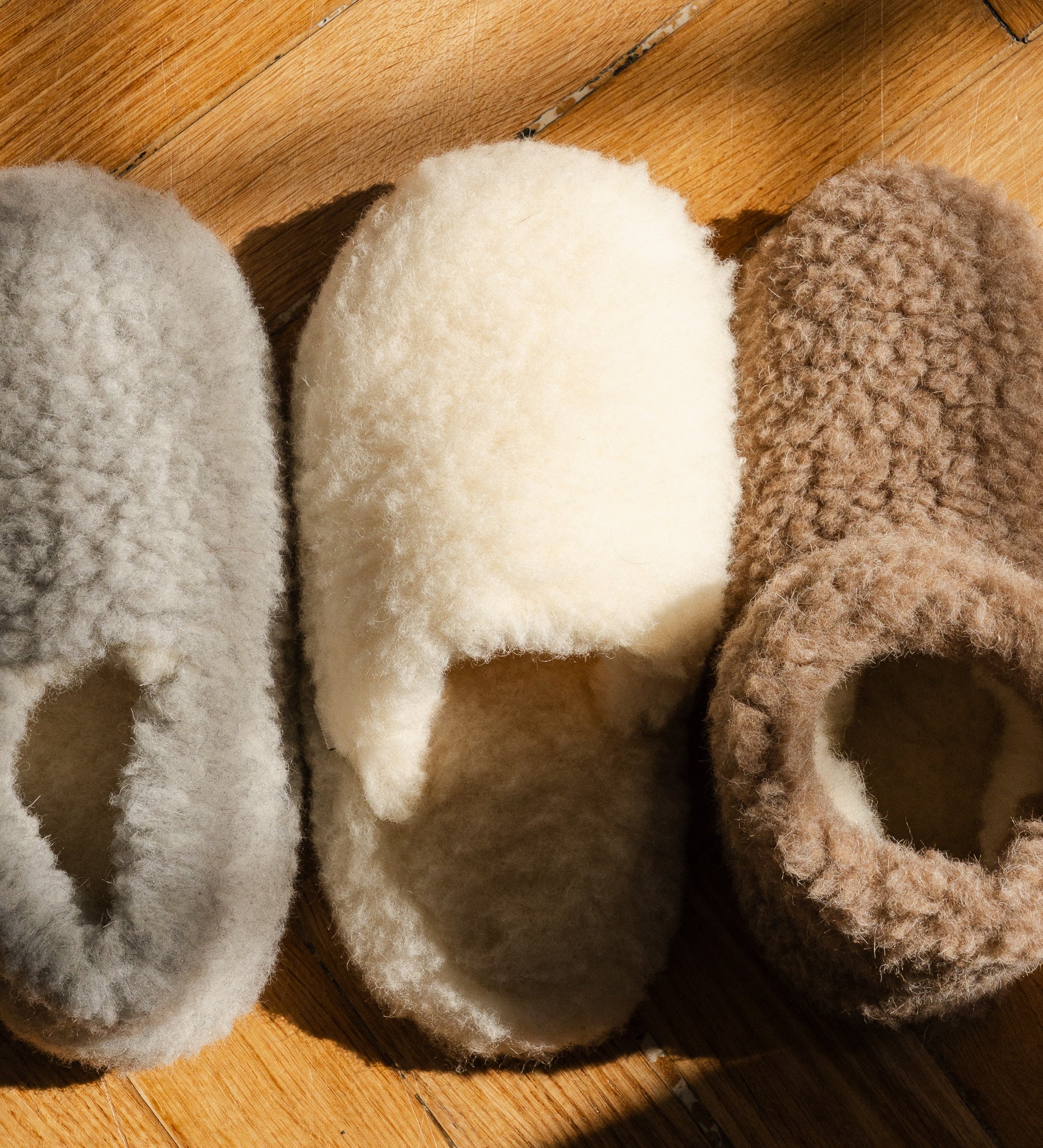 MILA wool slippers wsuwane - ecru