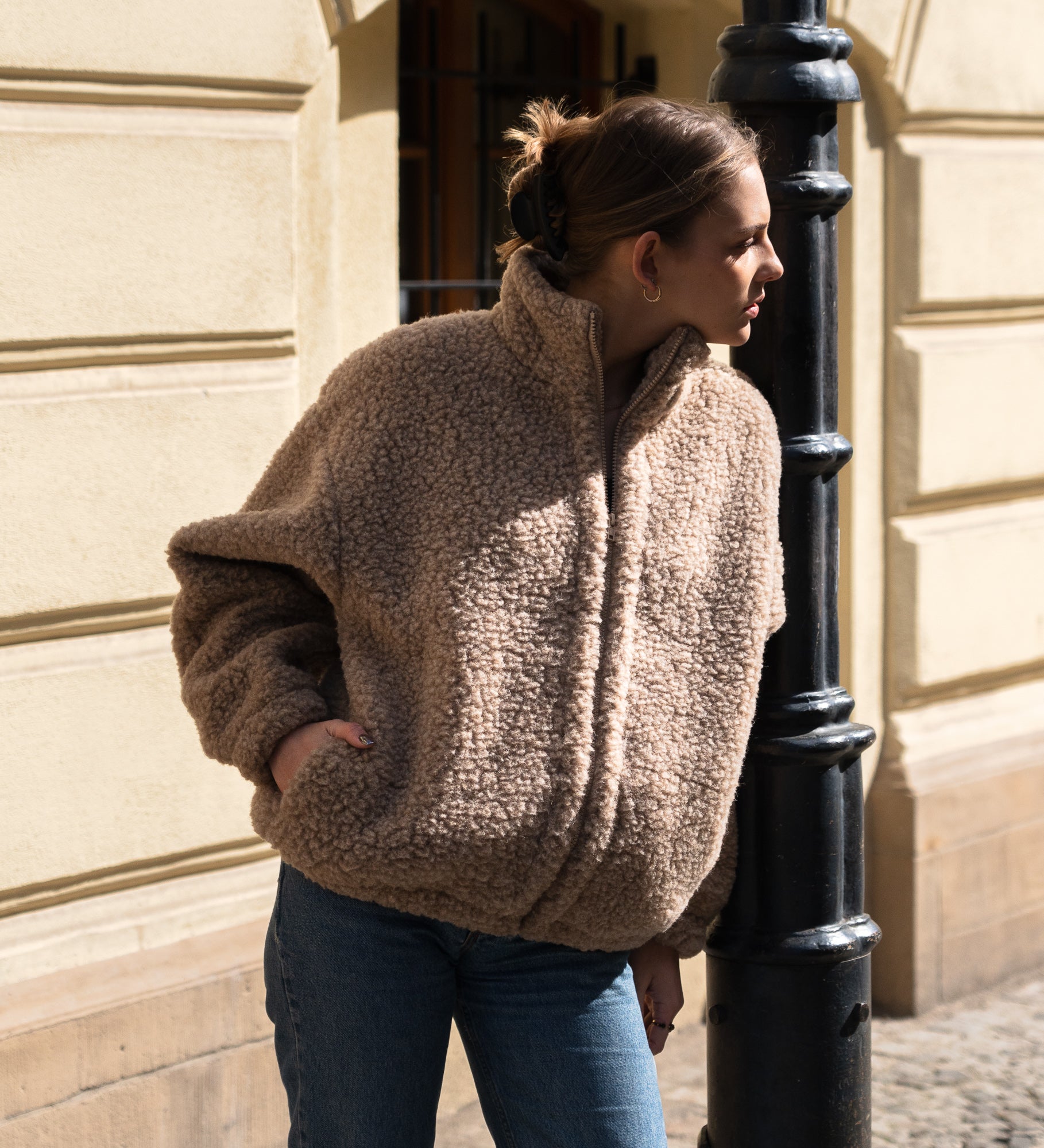 KORA Bomberka z wełny merino - dębowa