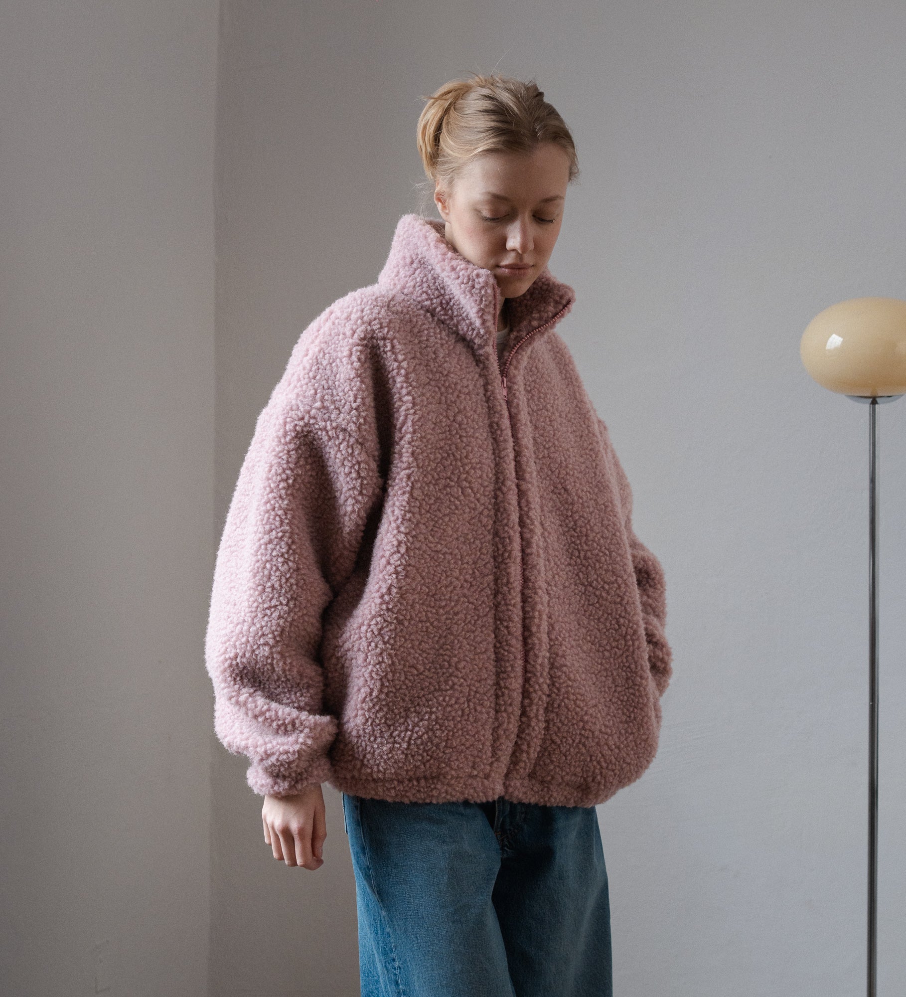 KORA Merino wool bomber jacket - powder pink